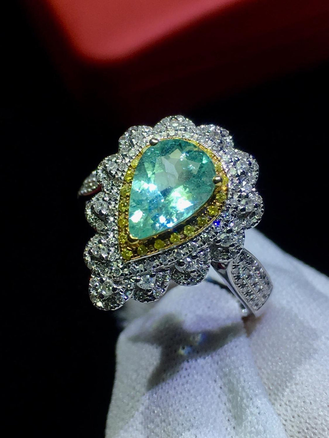 Paraiba Tourmaline Ring 1.03ct Pure 18 K Gold Natural Paraiba Tourmaline Gemstones Diamonds Female Rings for Women Fine Ring