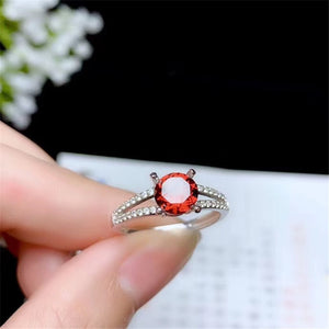 Natural Garnet Ring Healing Ring 925 Silver For Women Men Gift 7x7mm Bead Stone Fasjion Adjustable Ring Drop Shipping AAAAA